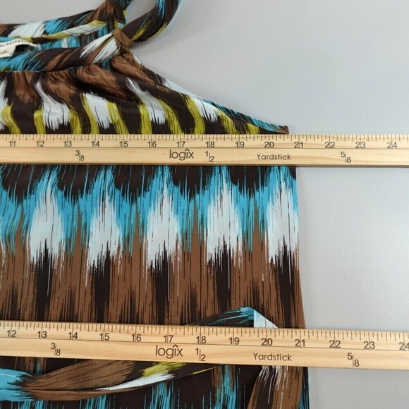 Banana Republic Silk Dress Womens Small Grace Ikat Print Brown Sleeveless Tunic - Picture 16 of 16